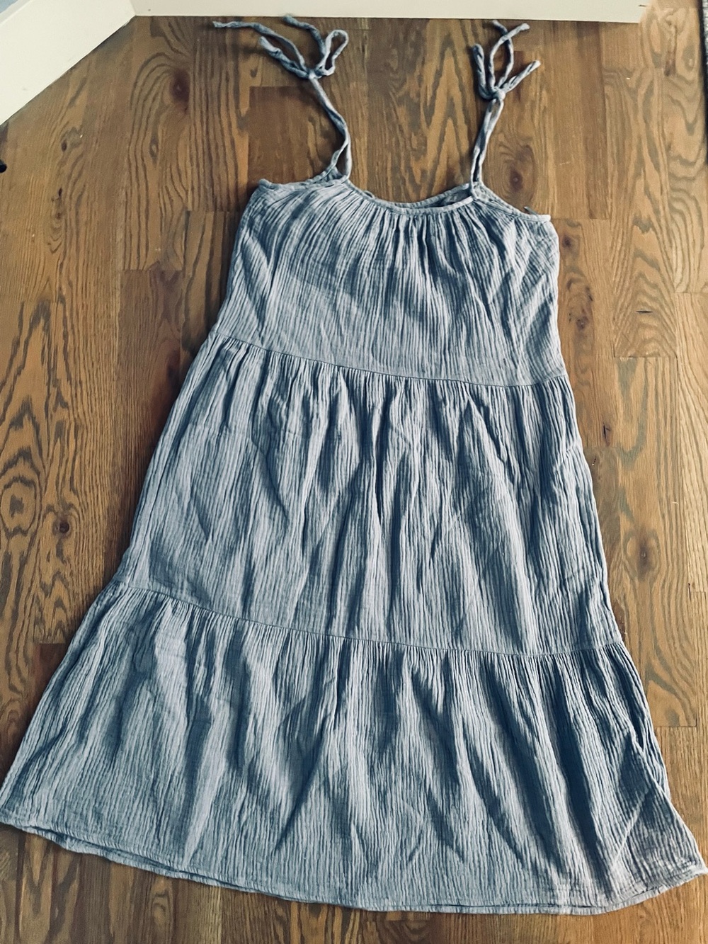 Women’s ' Blue Tiered Tie-Shoulder Sundress